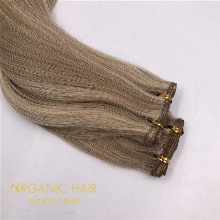 Wholesale human seamless genius weft hair extensions piano color X386